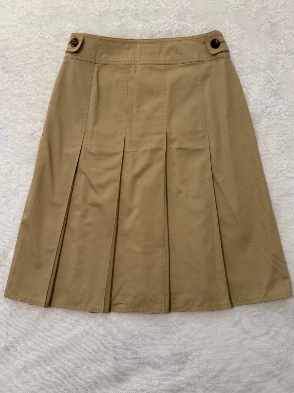 Burberry Trench-Inspired Pleated Midi Skirt